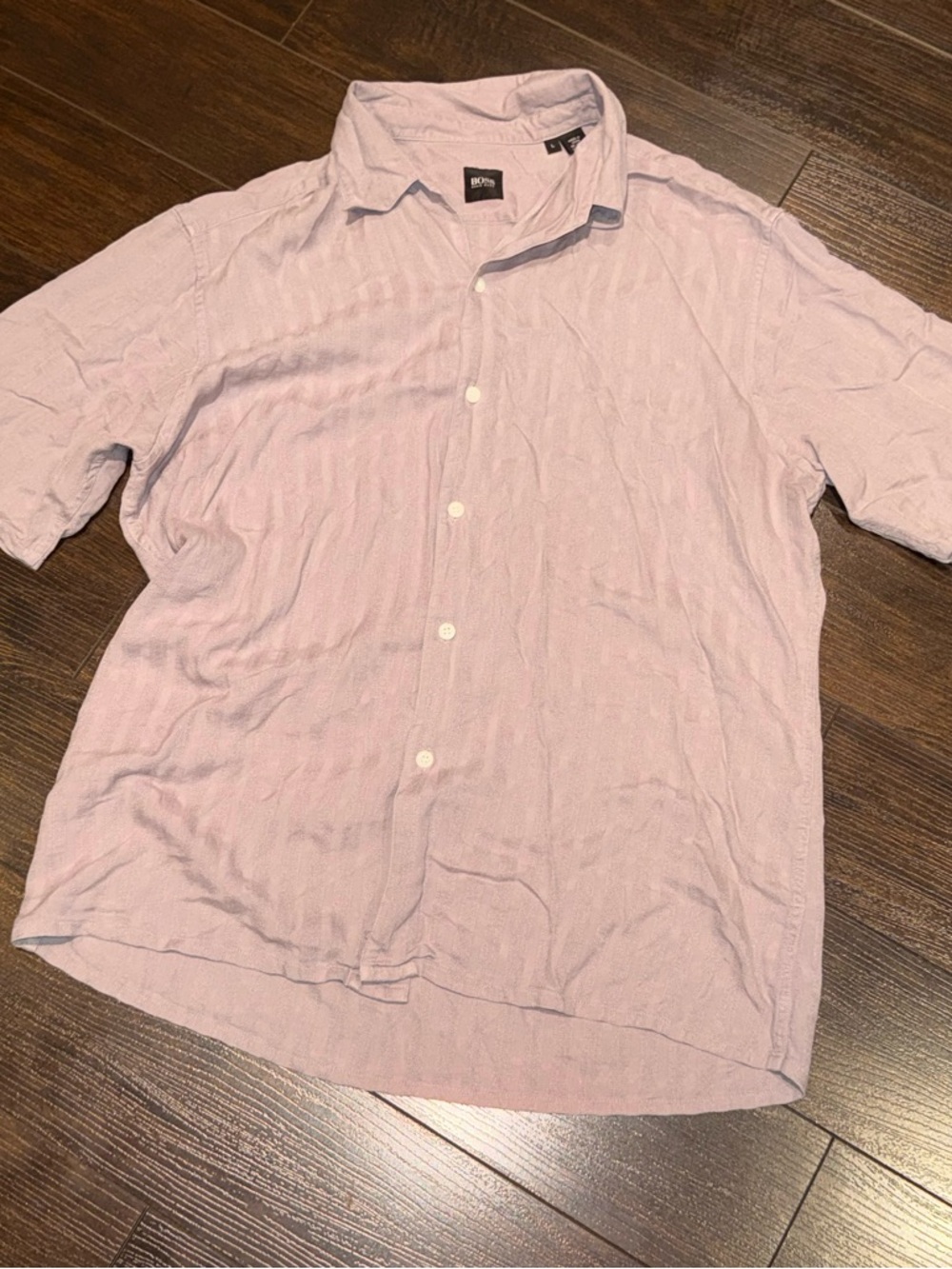 Hugo BOSS Silk Button Up Shirt Men’s Size Large Light Purple Lavender